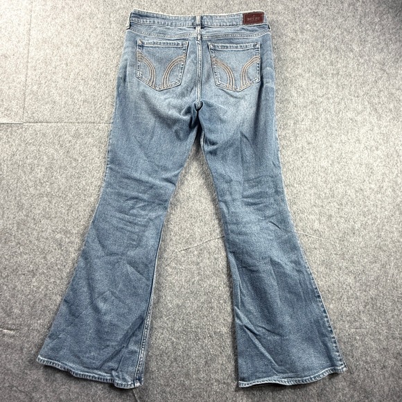 VTG Hollister Low Rise Flare Jeans Womens 8R W29 Medium Wash Stretch Bootcut - Picture 9 of 11